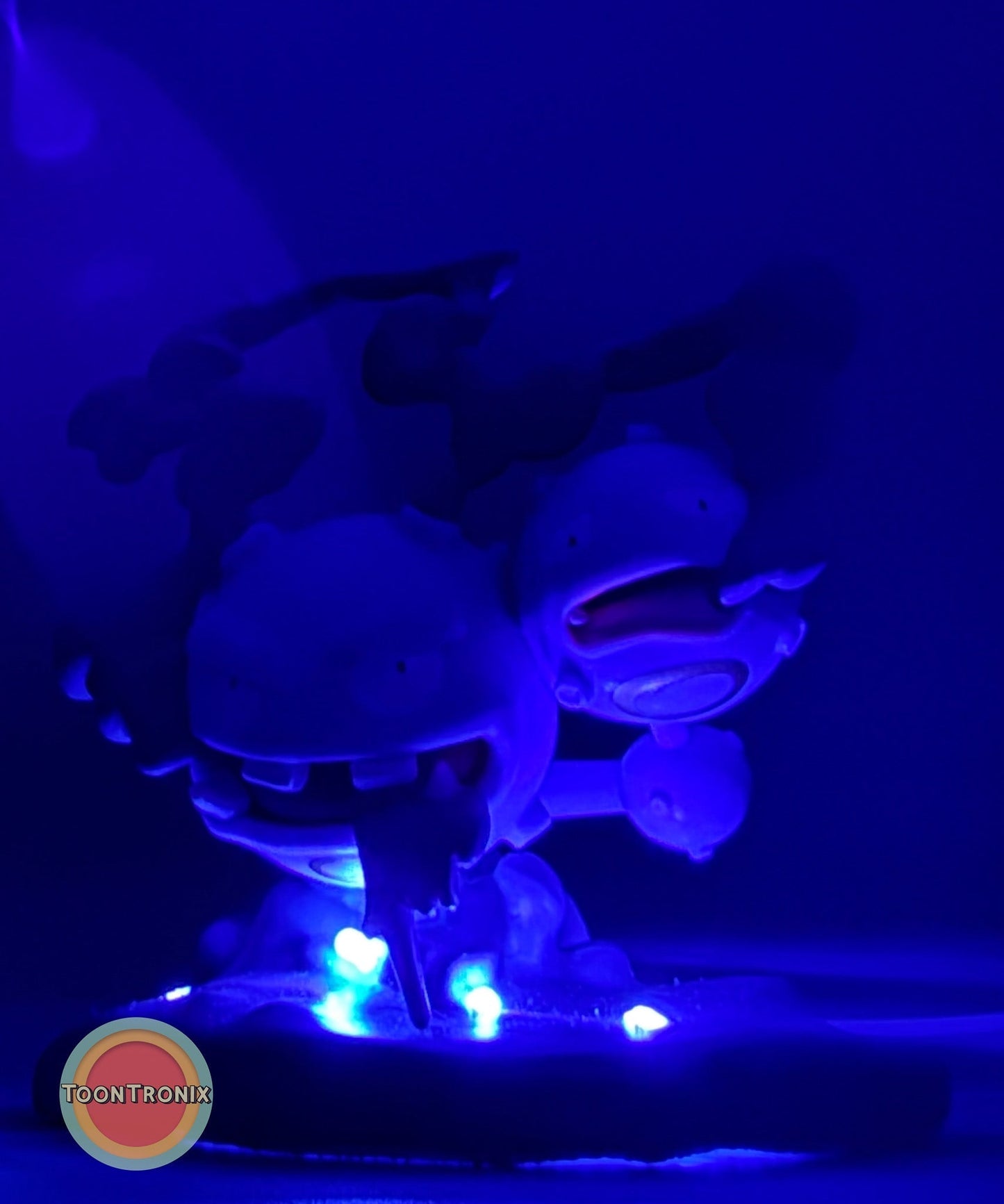 4" Koffing Pokemon statue USB desk lamp glowing blue light