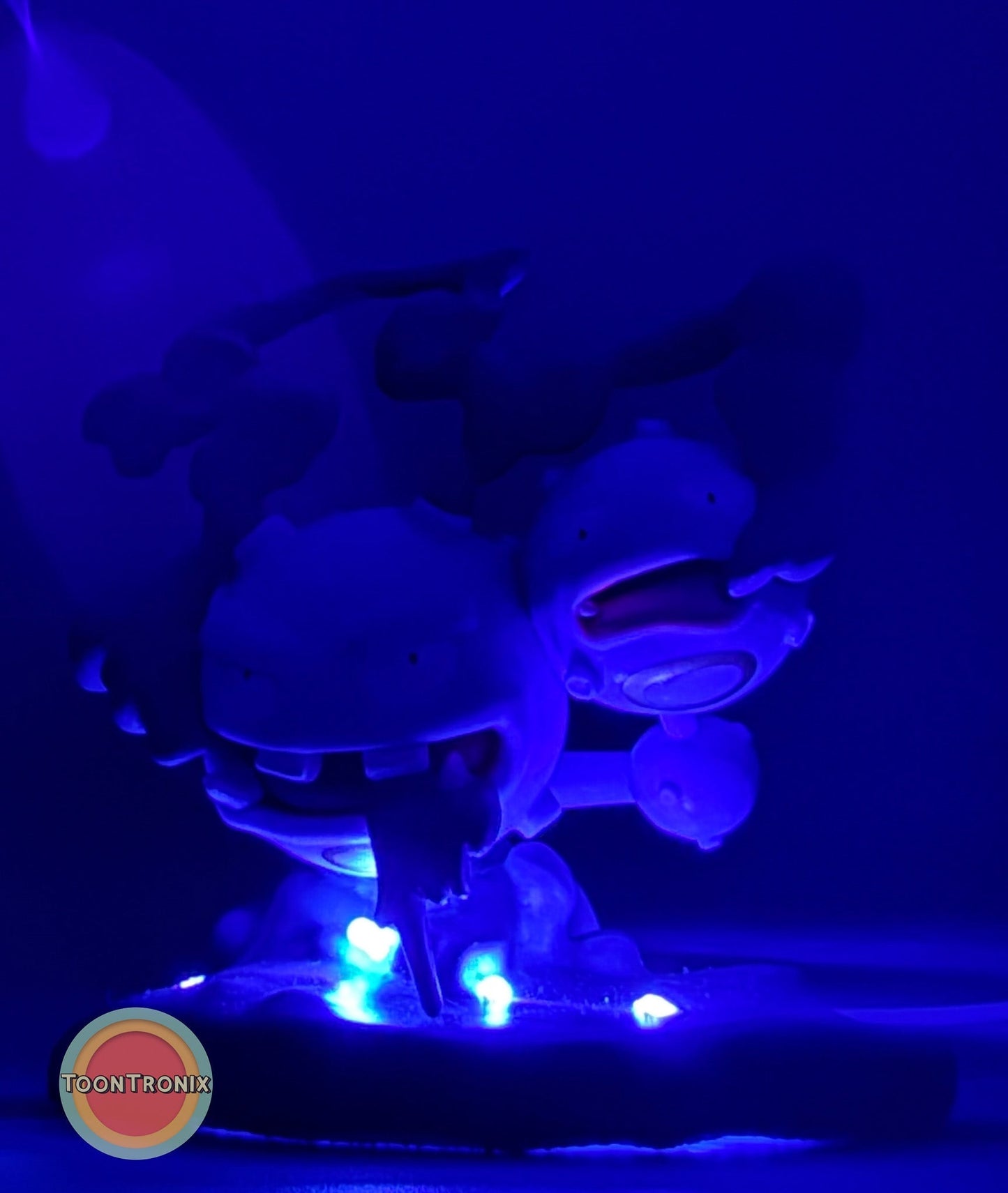 4" Koffing Pokemon statue USB desk lamp glowing blue light