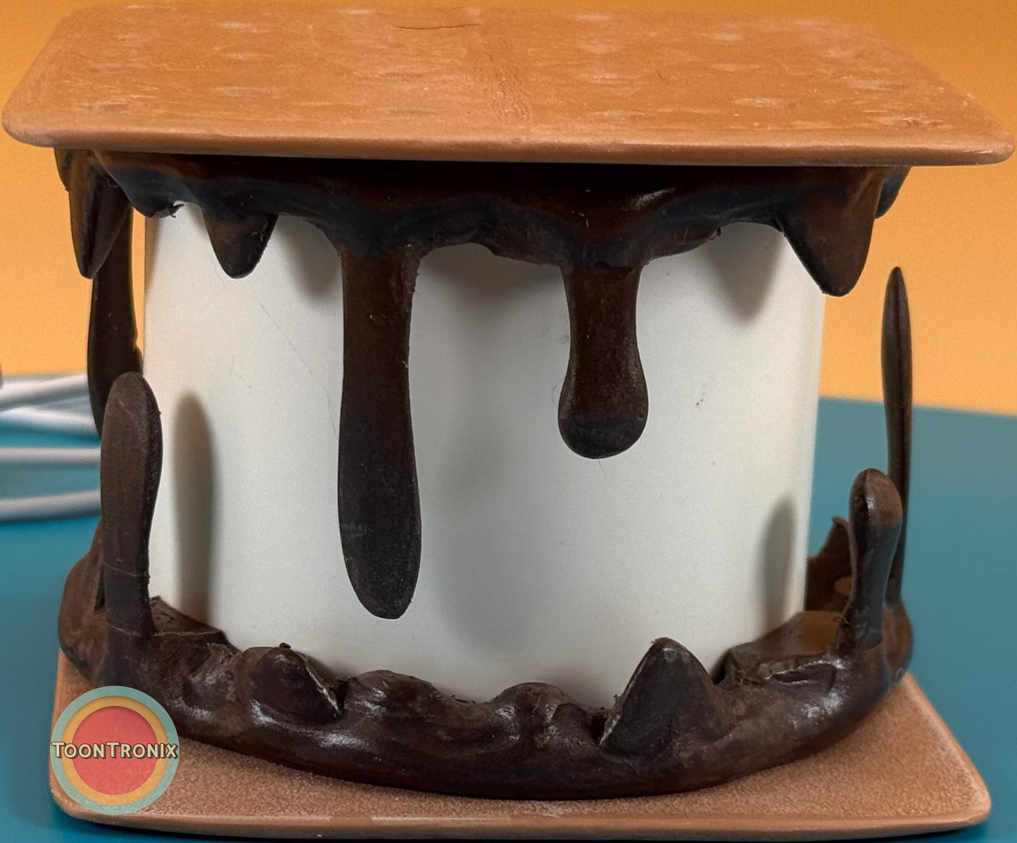Smores themed desk lamp with chocolate and marshmallow design, 6 or 9 inches tall, USB powered