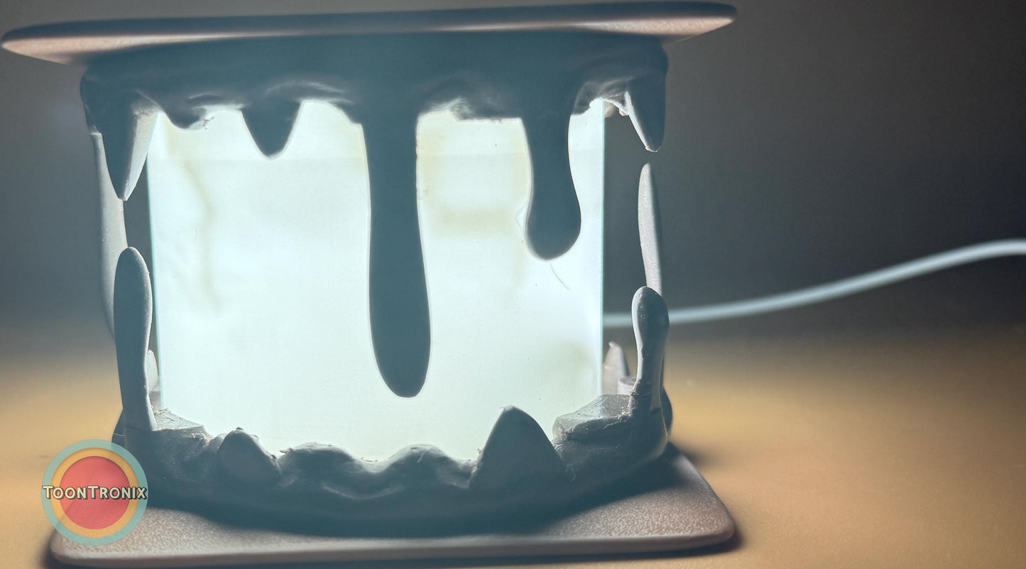 6-inch smores-inspired desk lamp with glowing retro cartoon design and USB power cord