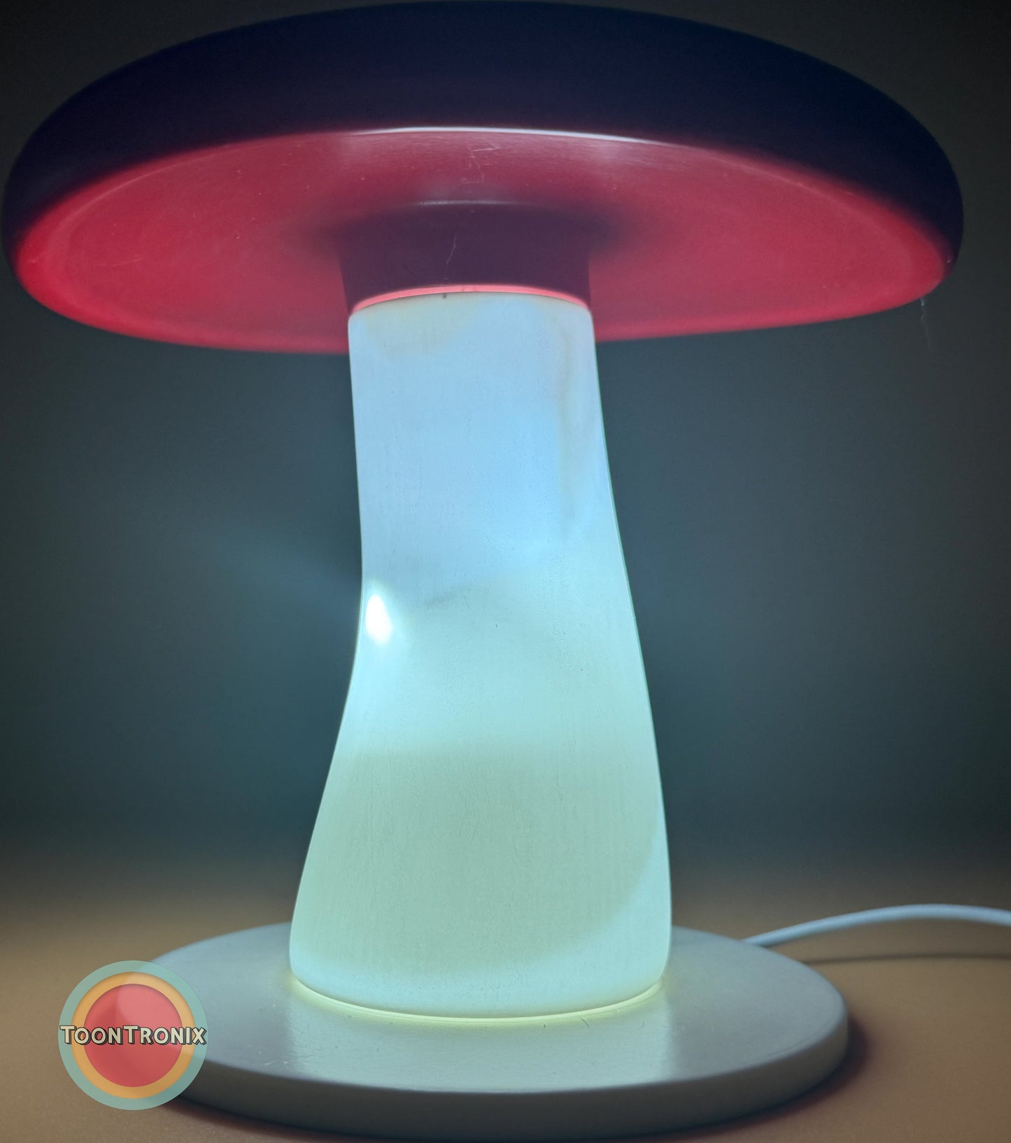6" or 9" Mushroom Desk Lamp with retro cartoon design and built-in USB power cord