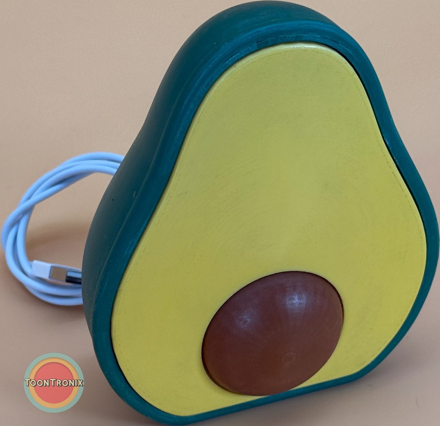 6-inch avocado desk lamp with built-in USB cord and retro cartoon design