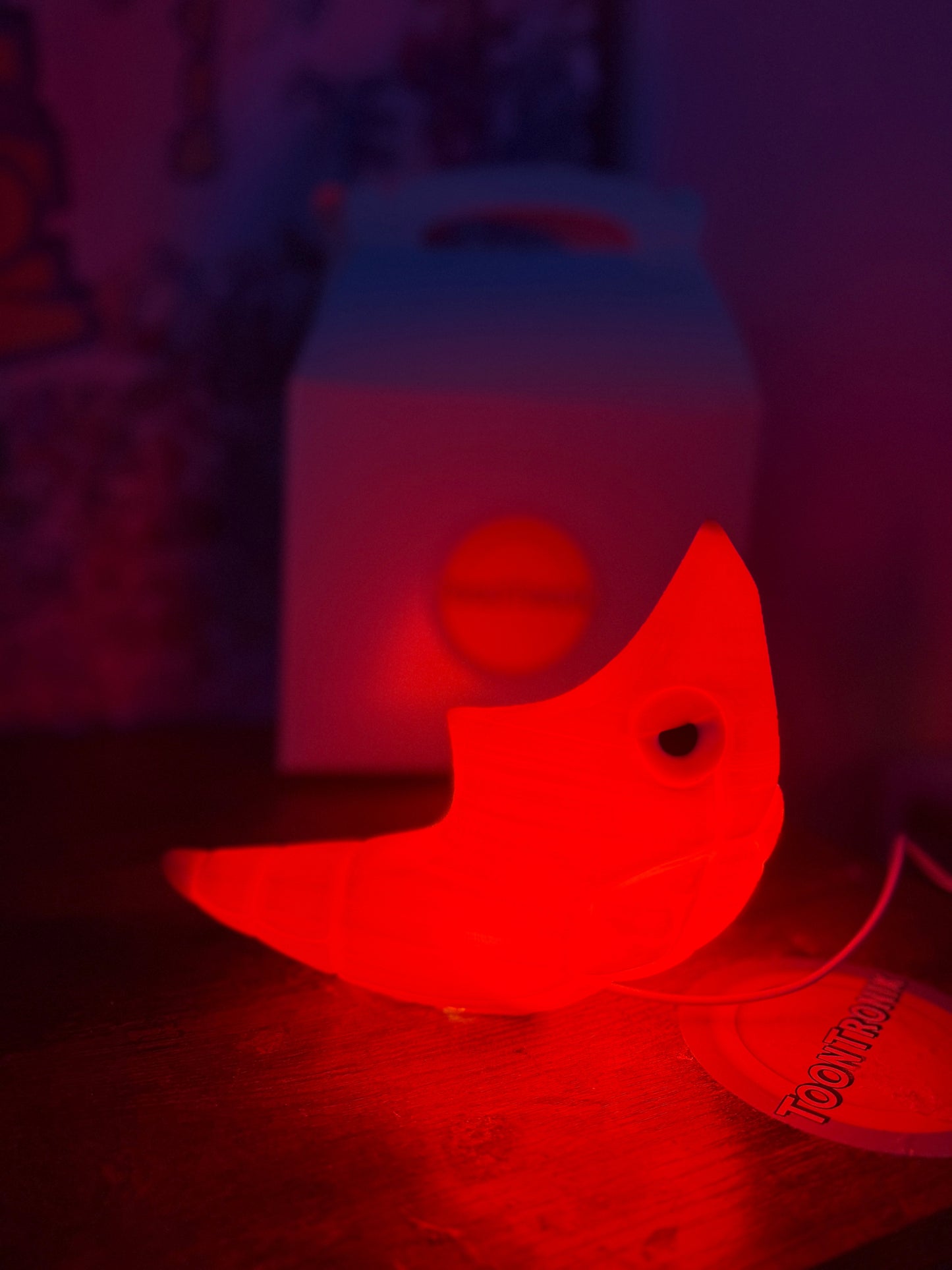 6" Shiny Metapod Pokemon statue USB desk lamp glowing red light