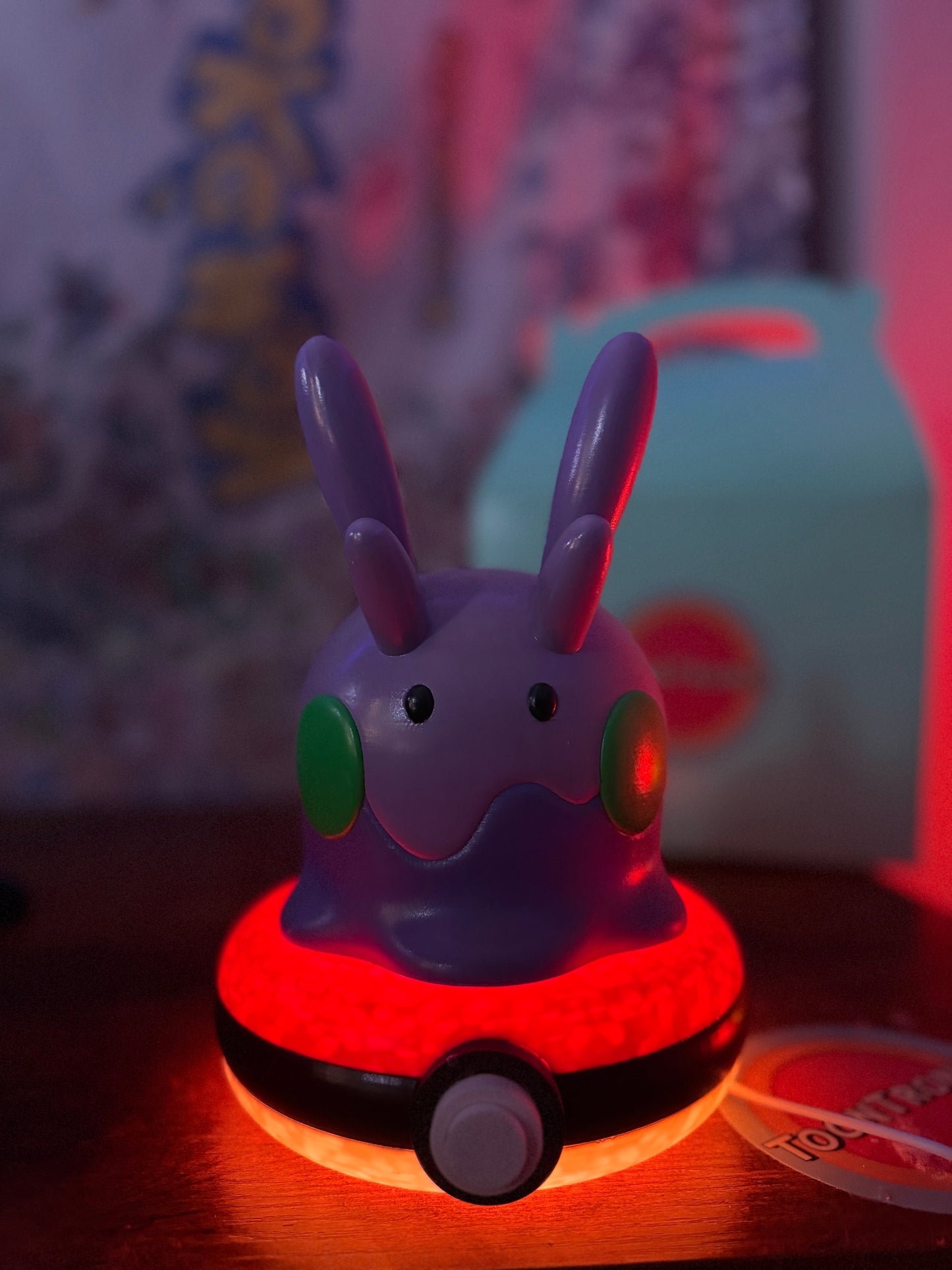 8" Goomy Desk Lamp Pokemon figure with LED light on Pokeball base and USB cord