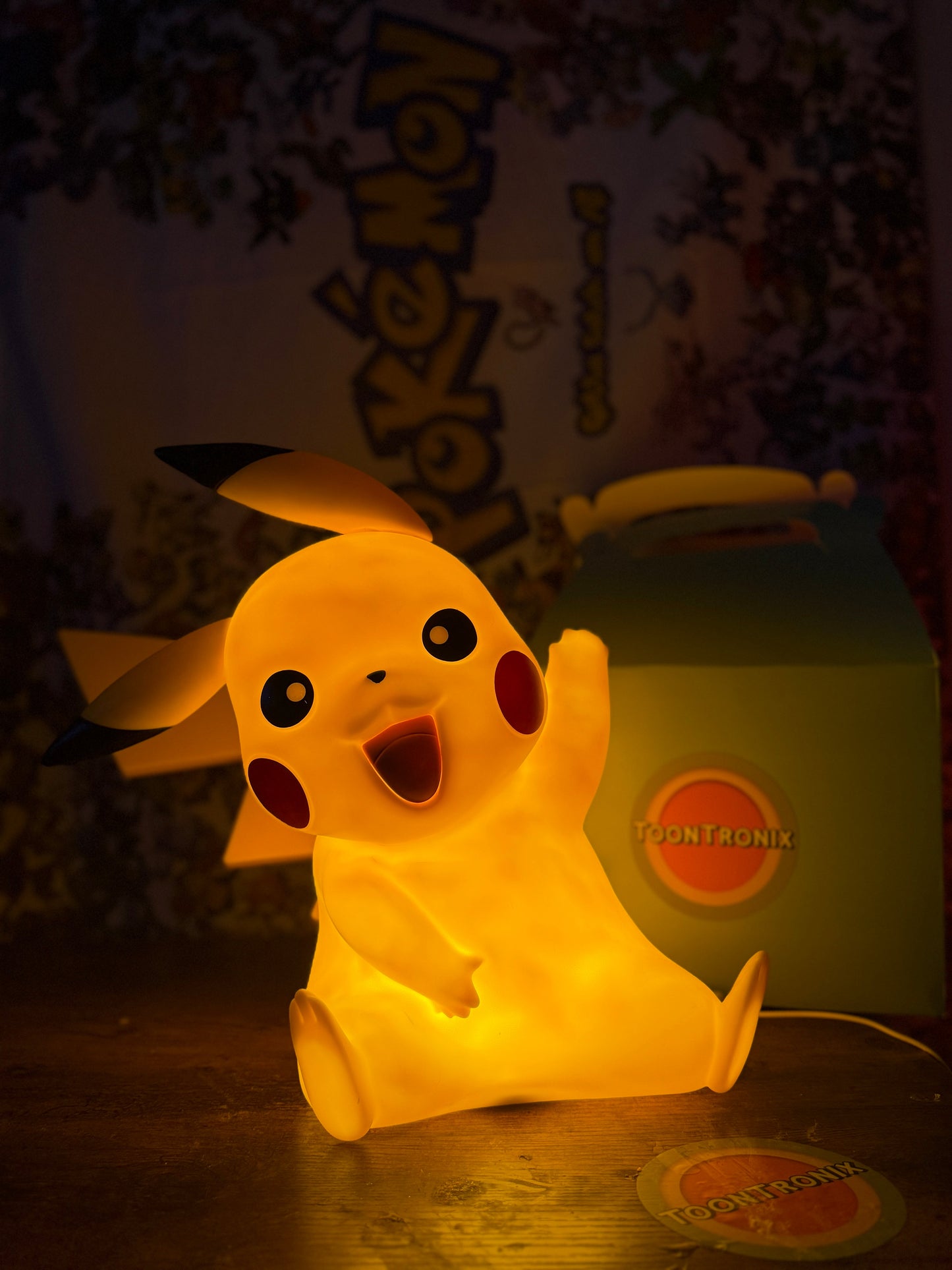 13" Pikachu large statue LED desk lamp with USB cord lighted figure