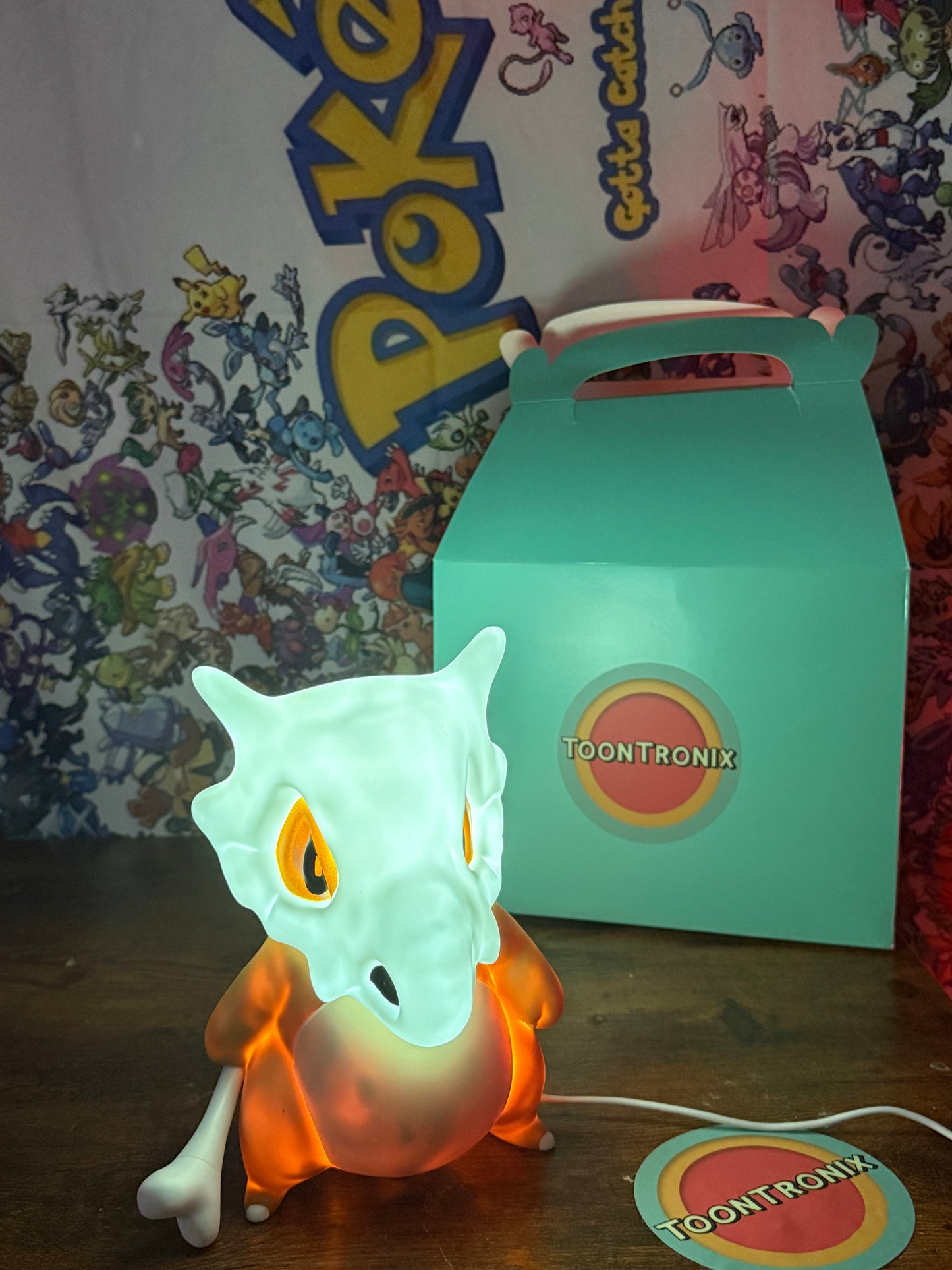 8" Cubone Statue Pokemon LED USB Desk Lamp with Toontronix packaging