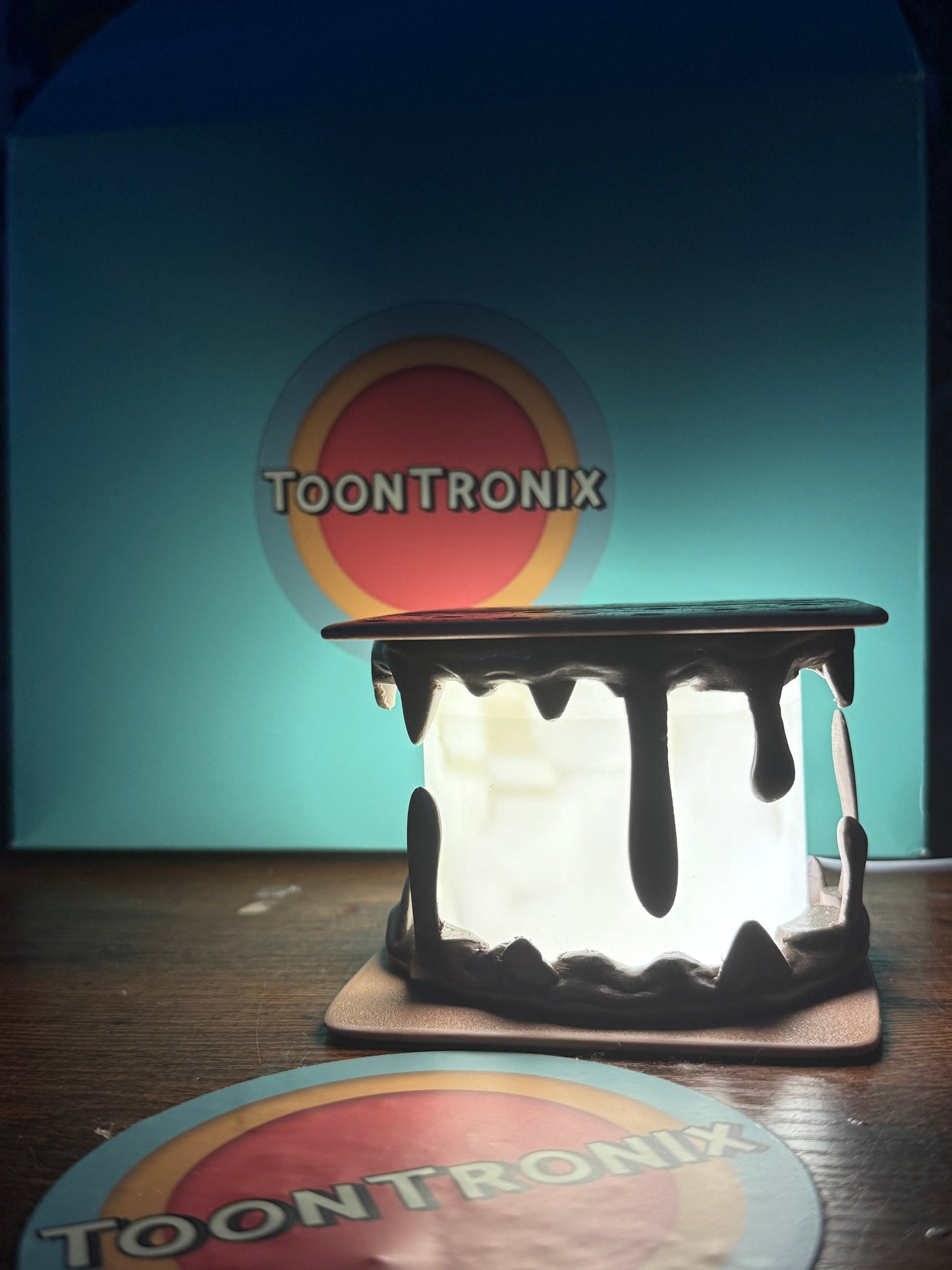 6" or 9" Smores Desk Lamp LED USB cartoon decor with wood finish