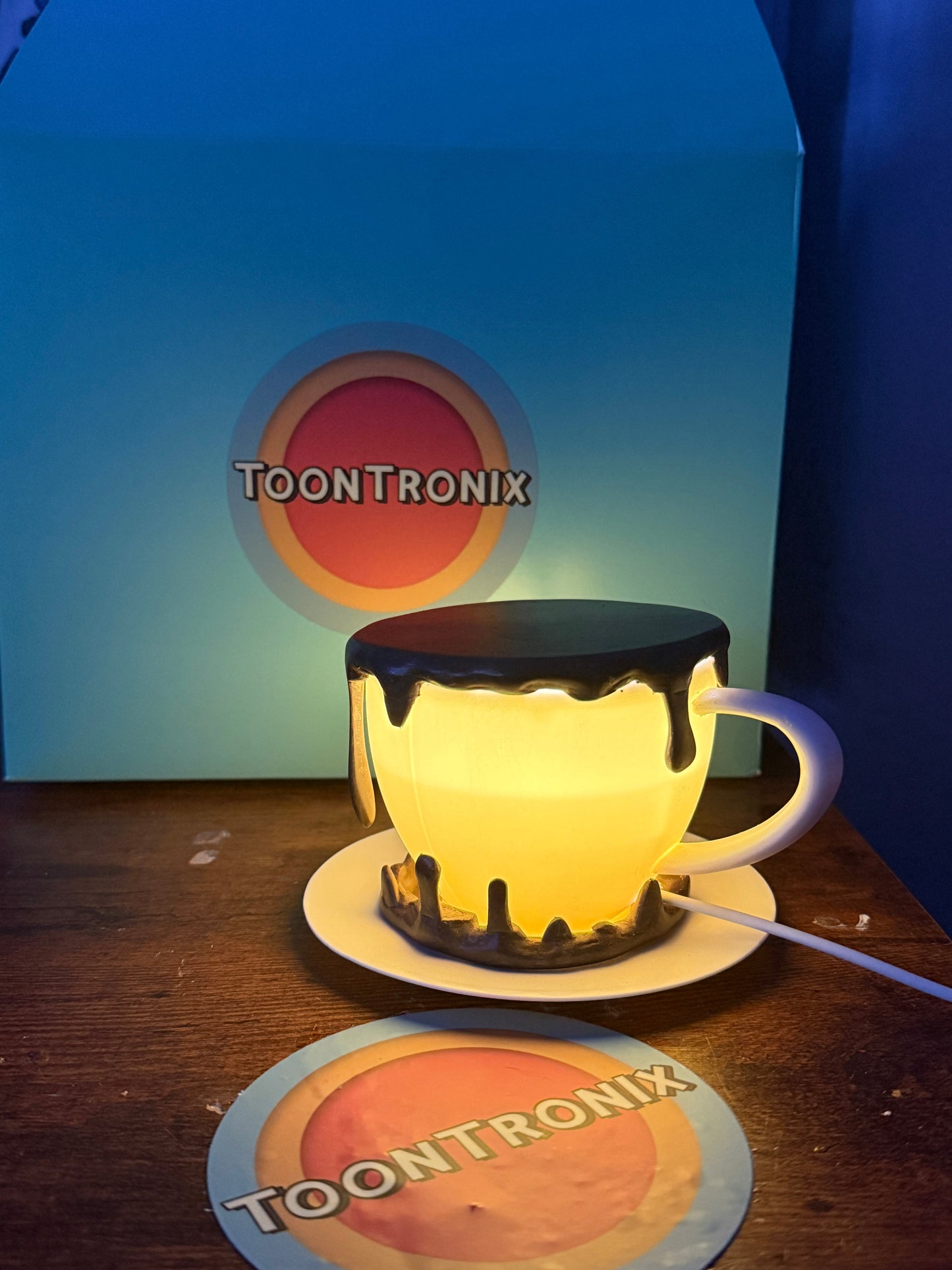 6 or 9 inch coffee cup shaped USB desk lamp with LED light and cartoon design