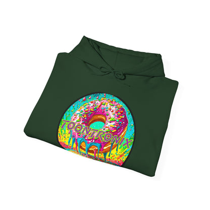 Toontronix Donut Hoodie - Unisex Heavy Blend™ Sweatshirt with vibrant donut design.