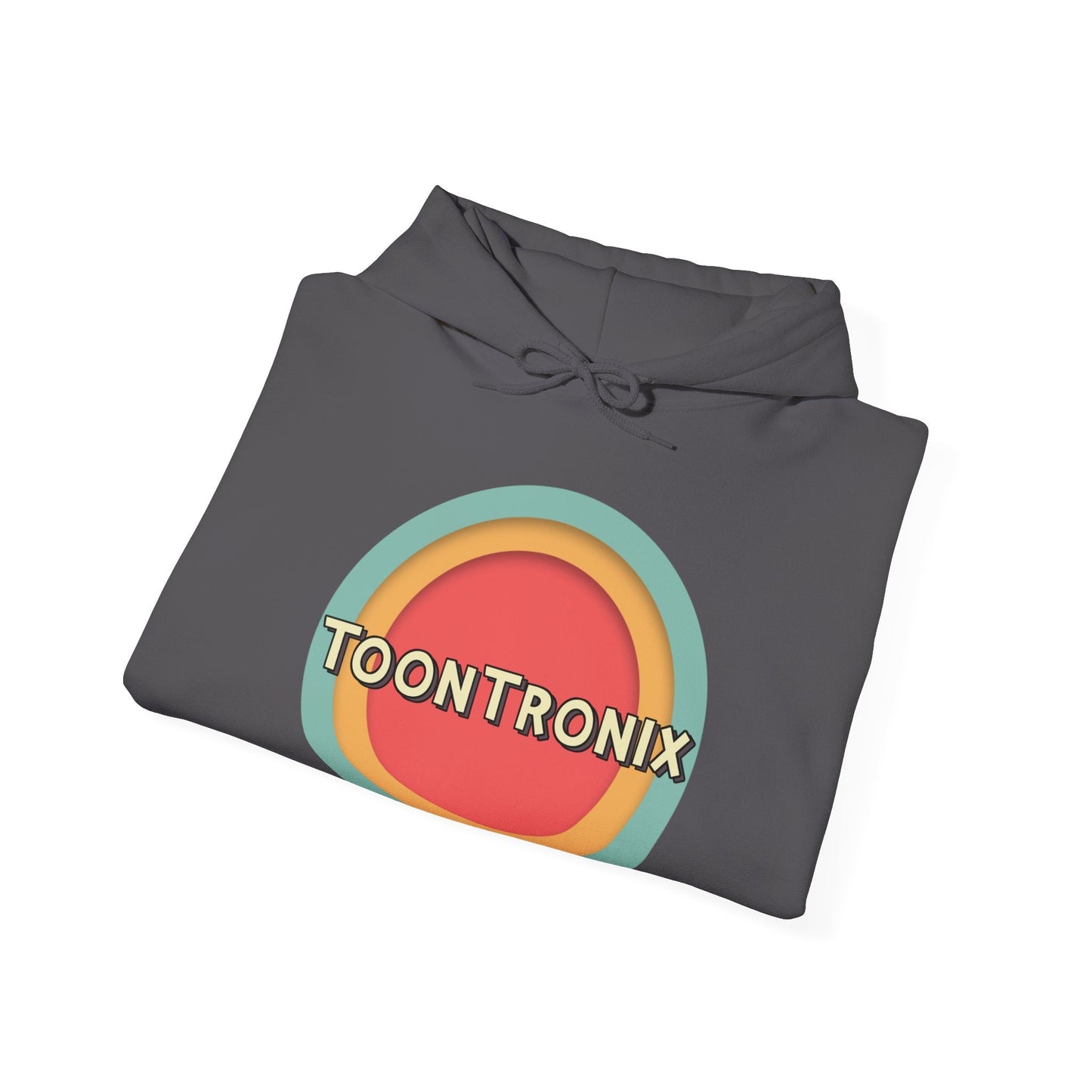 Toontronix Toons Logo Hoodie - Unisex Heavy Blend Sweatshirt with colorful logo design.