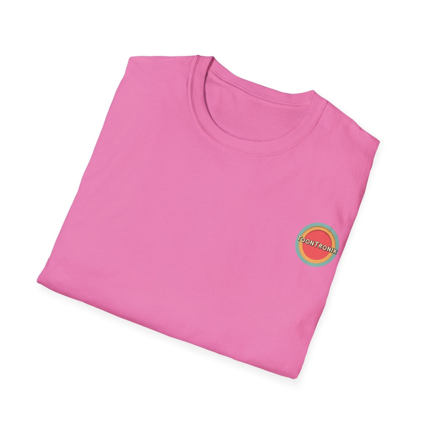 Toontronix Atomic Tv Tee - fun, nostalgic pink t-shirt for vintage cartoon fans with a retro design.