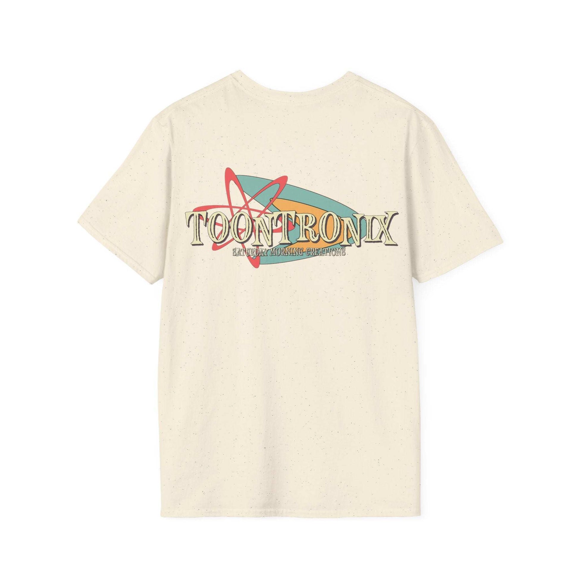 Toontronix Retro Logo Tee Unisex Shirt with classic fit and ribbed collar, featuring the colorful Toontronix logo design.