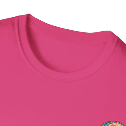 Vibrant Flamingo T-Shirt with classic fit and ribbed collar, featuring Dr. Flamingoz design.