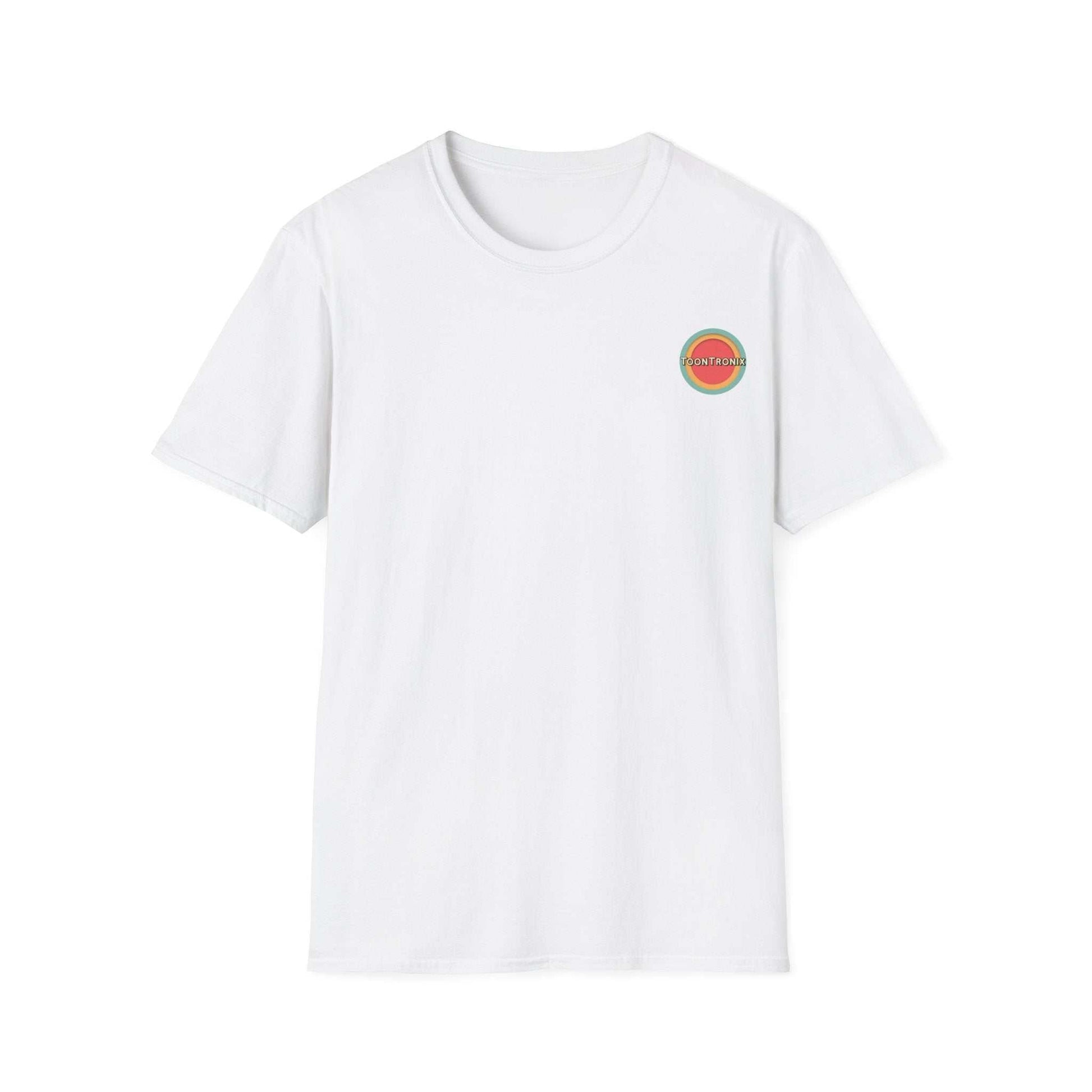 Toontronix Atomic Tv Tee with a vintage cartoon design on a lightweight, white t-shirt.