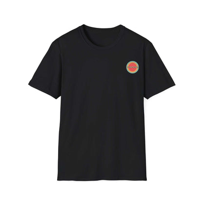 Black Toontronix Atomic Tv Tee with retro cartoon design, 100% cotton.