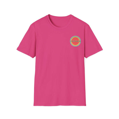 Toontronix Tv Tee Unisex Shirt in pink with Toontronix logo, classic fit, and ribbed collar.