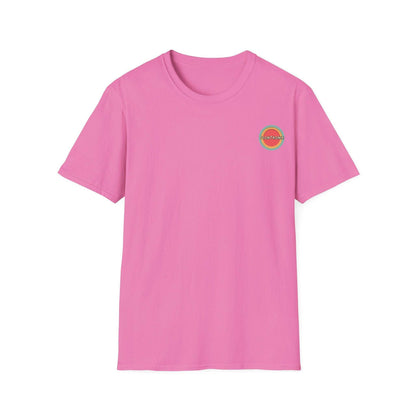 Pink Toontronix Atomic Tv Tee with retro cartoon design and classic crew neckline.
