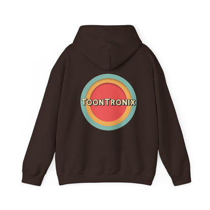 Unisex hoodie featuring Toontronix Toons logo on a stylish heavy blend fabric.