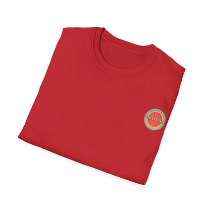 Toontronix Atomic Tv Tee in red, folded, featuring a vintage cartoon-inspired design.