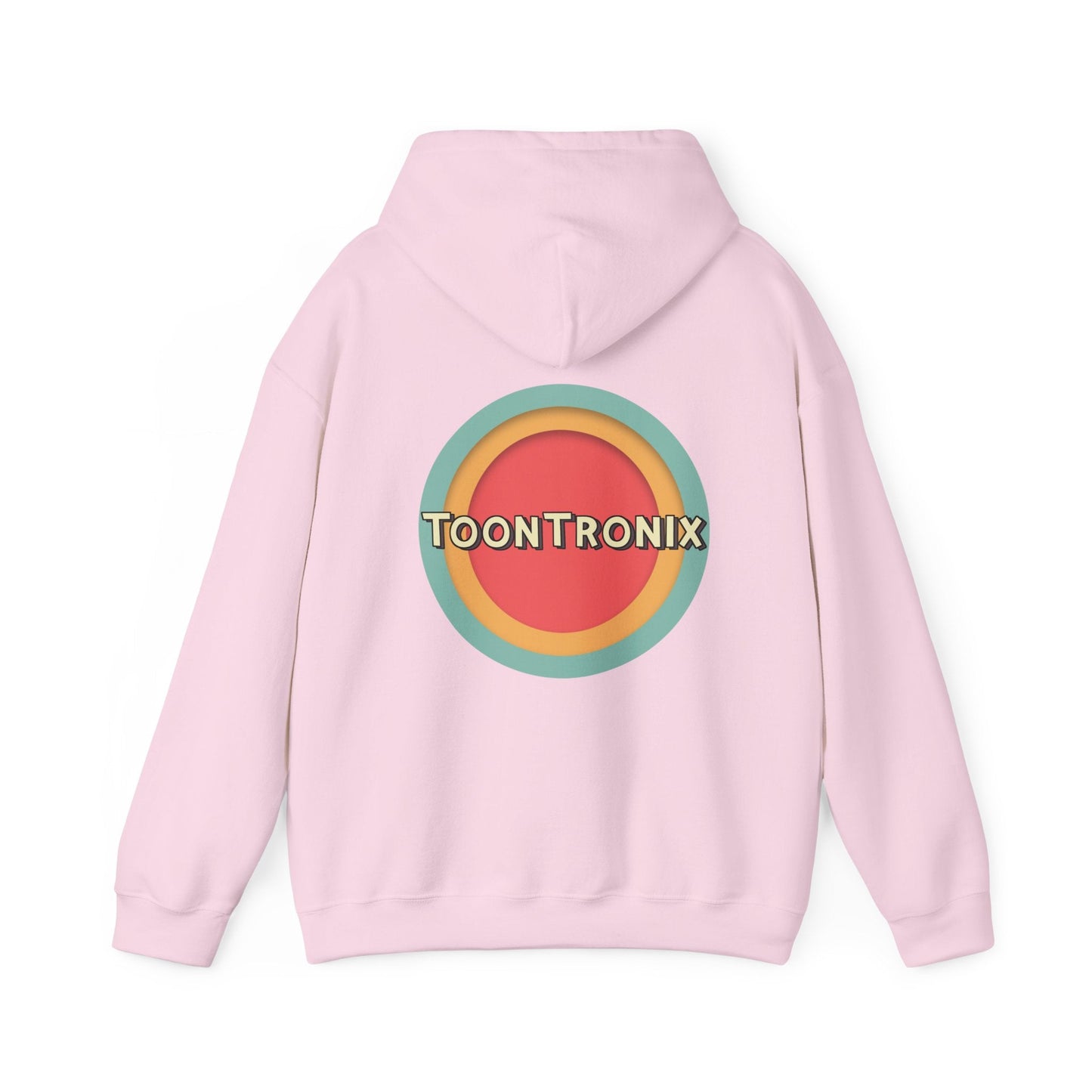 Unisex Toontronix Toons Logo Hoodie with spacious pocket and adjustable hood.