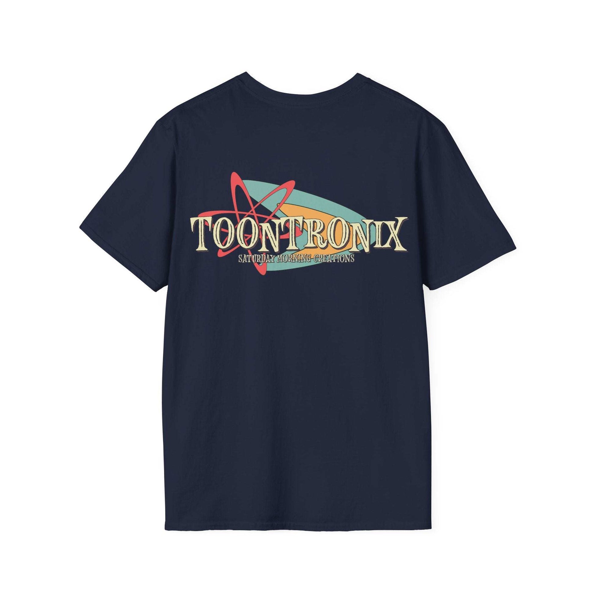 Toontronix Retro Logo Tee Unisex Shirt with classic fit and ribbed collar.
