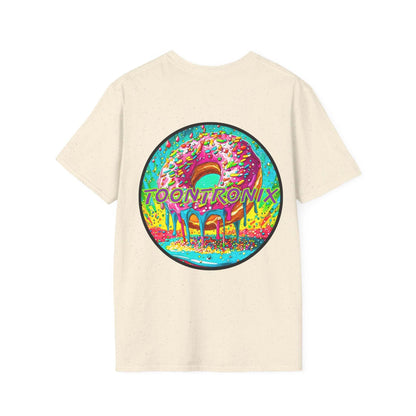 Toontronix Donut Tee Unisex Shirt with vibrant cartoon donut graphic.
