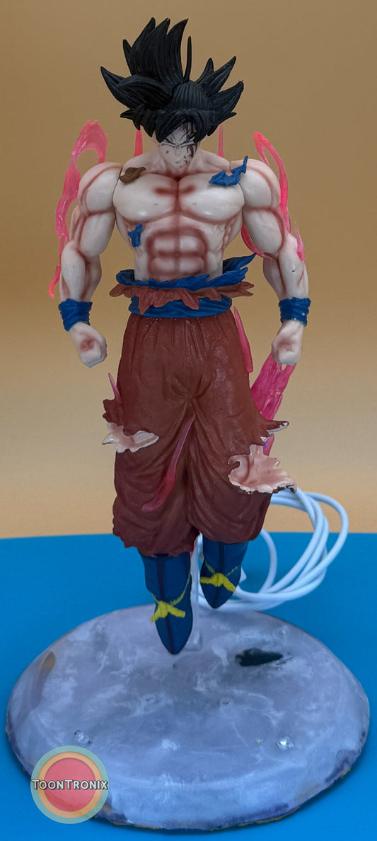 9" Dragonball Z Goku statue USB desk lamp with detailed muscular figure and dynamic base design
