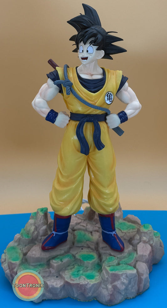 12" 1 FT Goku Statue Dragonball Z USB desk lamp on rocky base