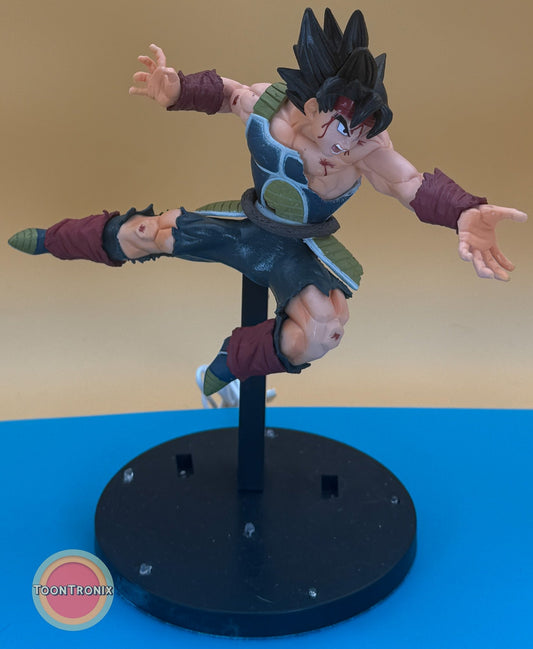 9" Dragonball Z Bardock Statue USB desk lamp with dynamic pose on black circular base