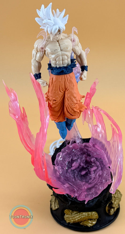 9" Dragonball Z Goku statue USB desk lamp with glowing energy effect and orange pants