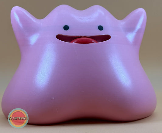 6" Ditto Pokemon statue desk lamp with USB cord and wood-like finish