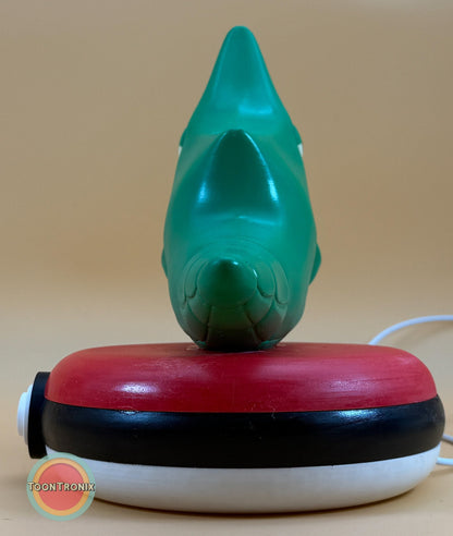 8" Metapod Pokemon Statue USB Desk Lamp with woodified base resembling a Pokeball
