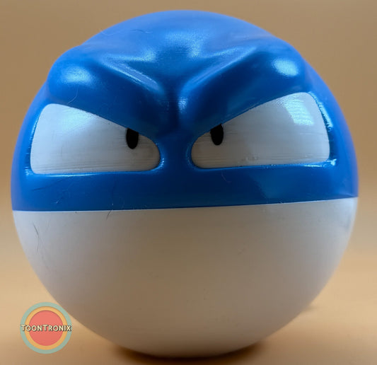 6" Shiny Voltorb Pokemon statue USB desk lamp with wood-like finish and built-in USB cord