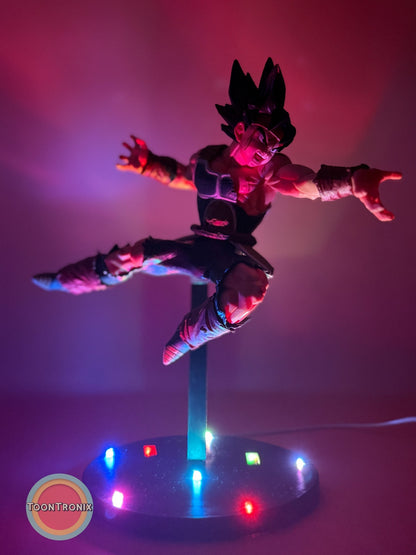 9" Dragonball Z Bardock Statue USB desk lamp with colorful LED lights and dynamic pose