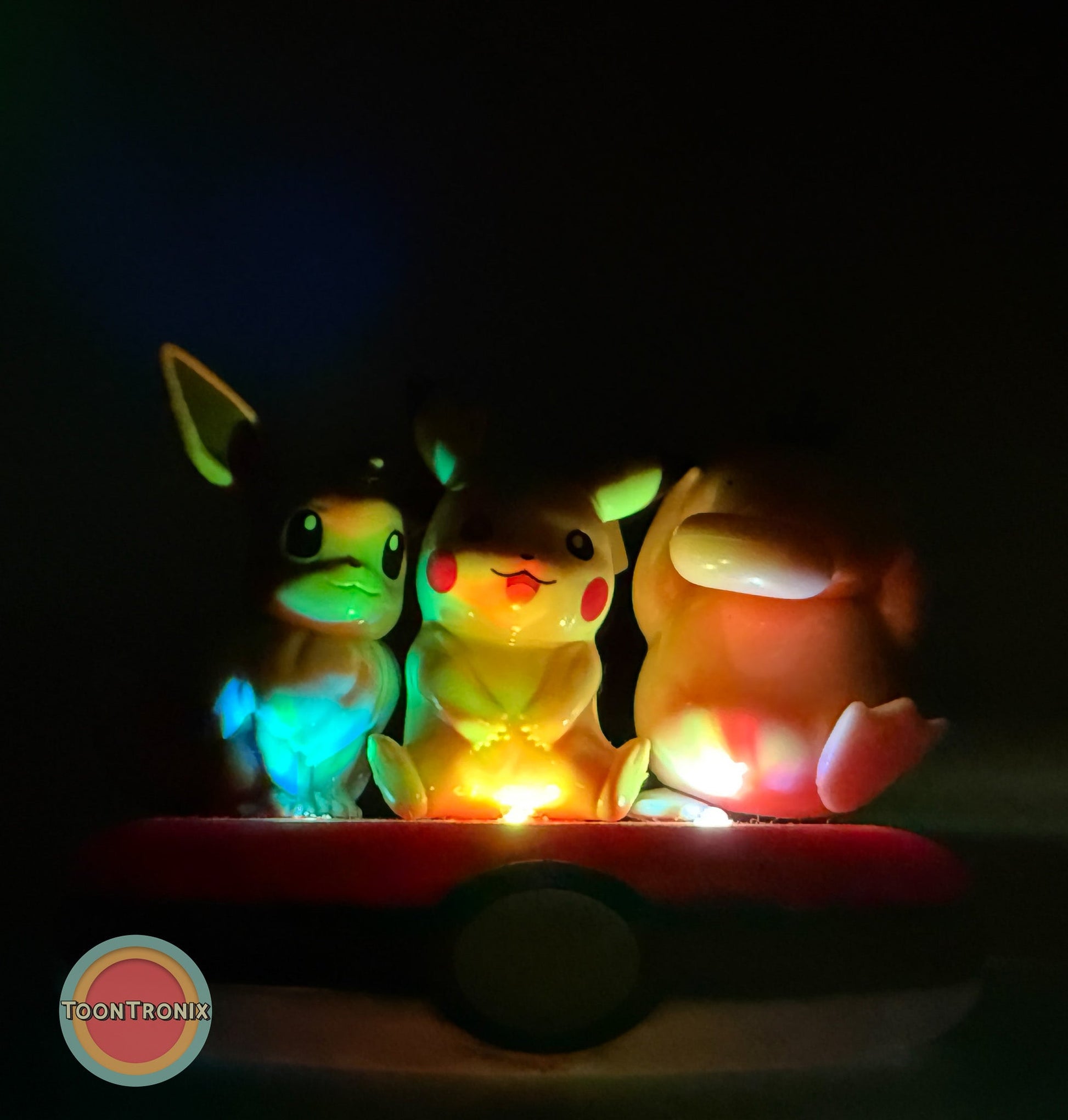 3" Eevee Pikachu Psyduck Friends Pokemon statue USB desk lamp glowing in dark
