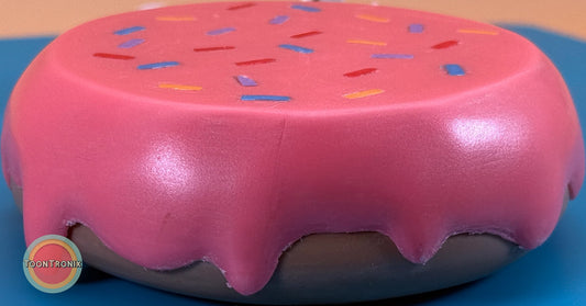 6" or 9" flat donut USB desk lamp with pink frosting and colorful sprinkles cartoon decor