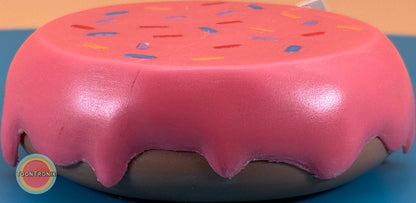 6" or 9" flat donut LED desk lamp with pink frosting and colorful sprinkles, retro cartoon USB toy figure decor