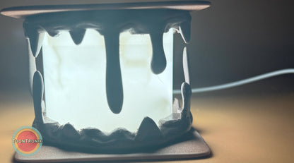 6-inch smores-inspired desk lamp with glowing retro cartoon design and USB power cord