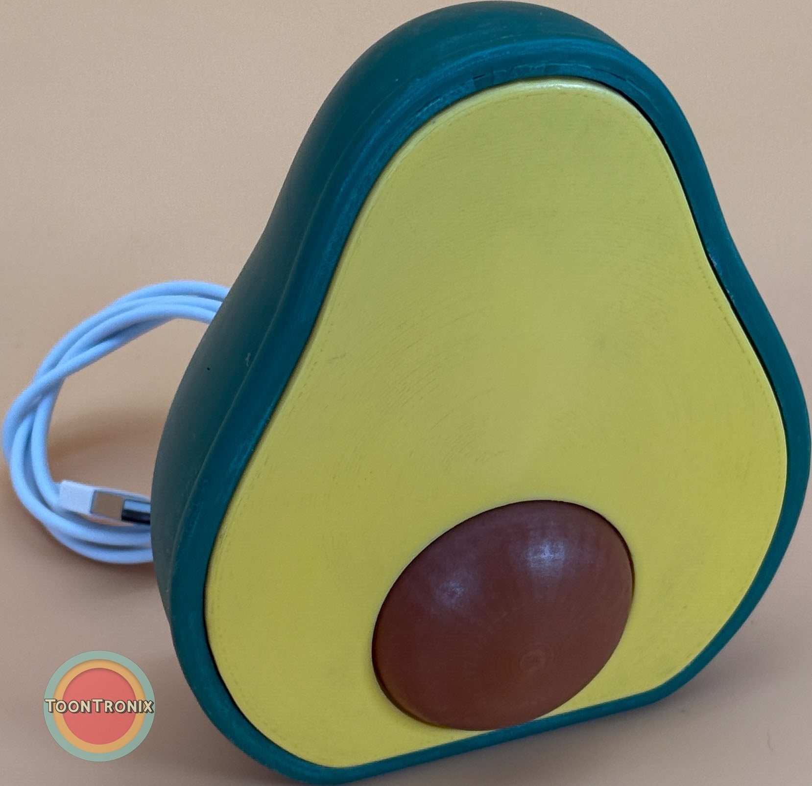 6-inch avocado desk lamp with built-in USB cord and retro cartoon design