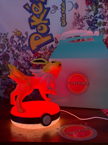 7" Jolteon Pokeball desk lamp LED light with USB cord, limited edition Pokemon figure statue