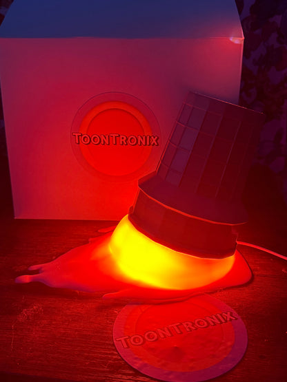 Glowing melting ice cream desk lamp with built-in USB in vibrant cartoon style
