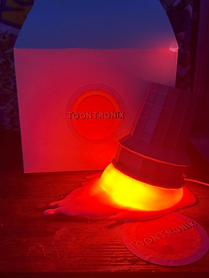 Glowing melting ice cream shaped USB desk lamp with vibrant LED light and retro cartoon design