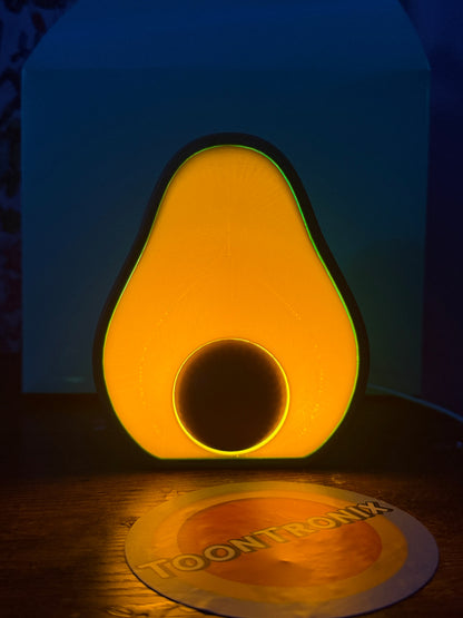 6-inch avocado desk lamp with LED light and USB power in vibrant cartoon design