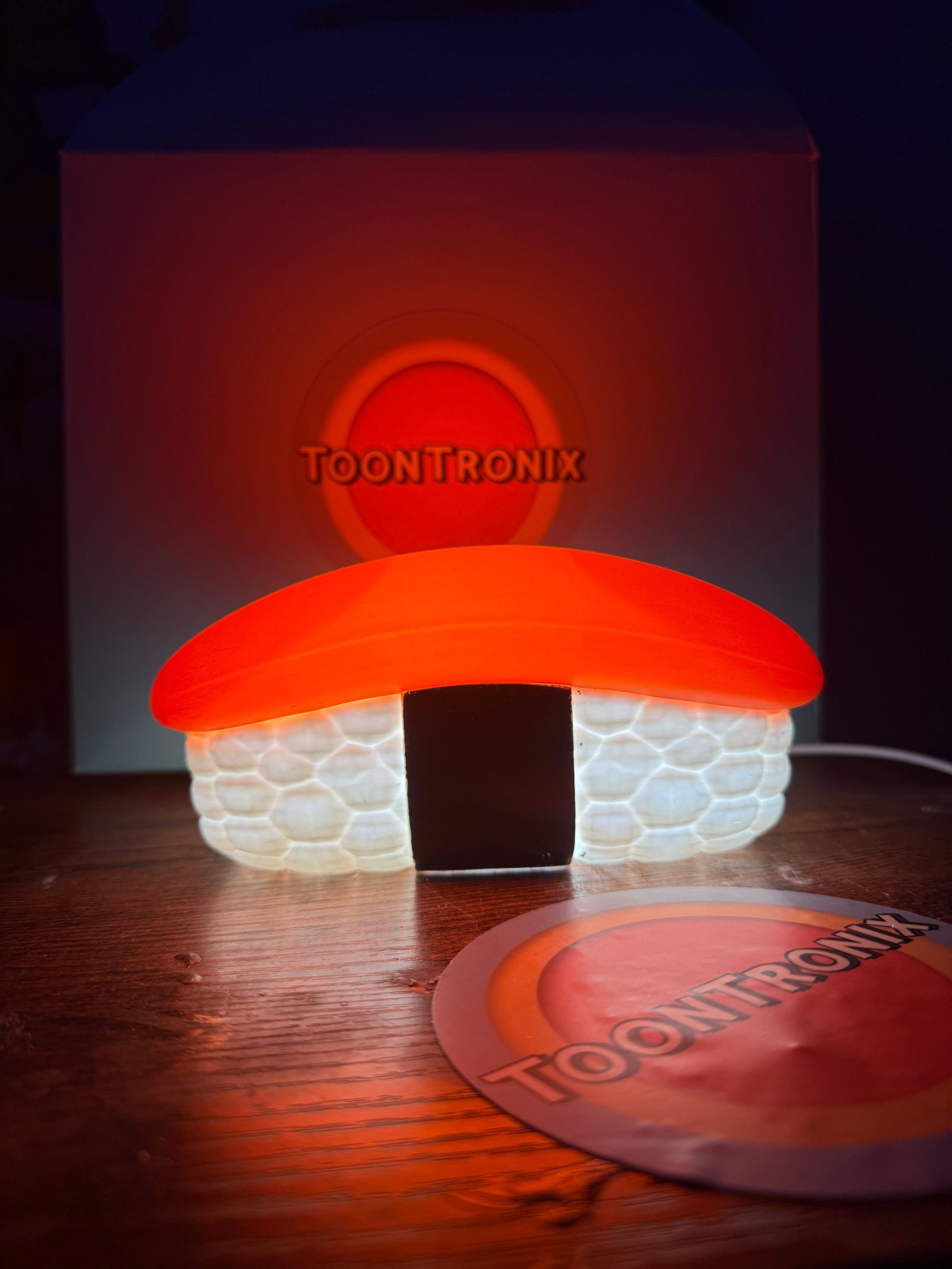 6" or 9" sushi-shaped LED desk lamp with vibrant cartoon design and USB power cord