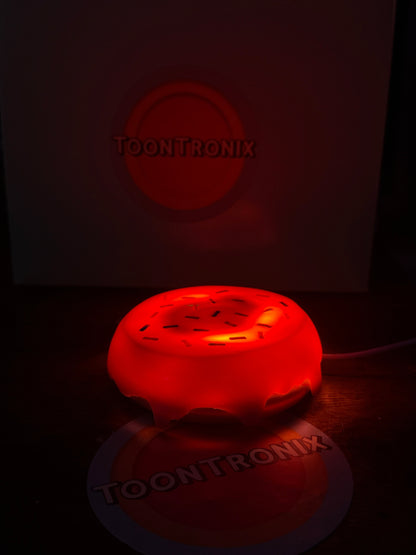 6" or 9" flat donut LED desk lamp with vibrant cartoon design and USB power